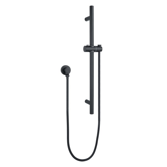 Round Matt black Shower Rail With Hand held Shower Set Round Matt black Shower Rail With Hand held Shower Set